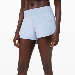 Lululemon Speed Up Short Long *4" Updated Fit Mid Rise Blue Size 4